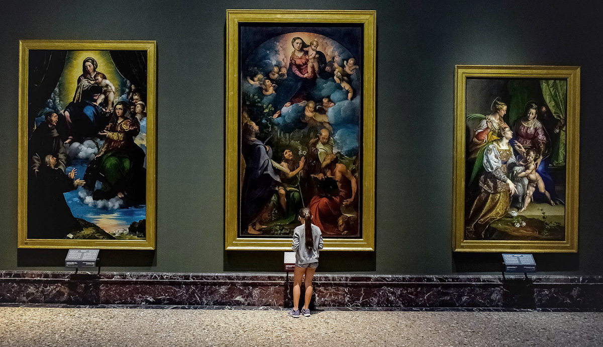 ミラノ、ブレラ美術館、ブレラ絵画館、イタリア風景