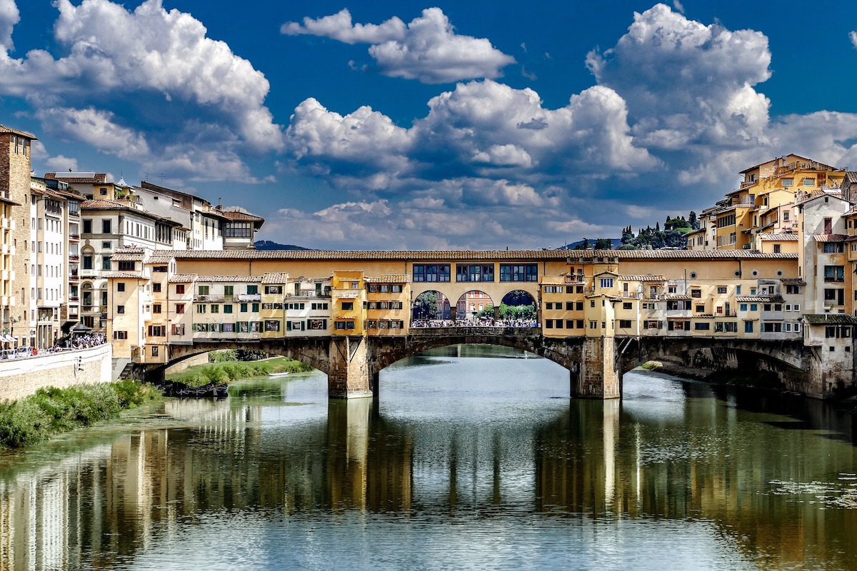 フィレンツェ、ポンテベッキオ、イタリア風景、イタリア