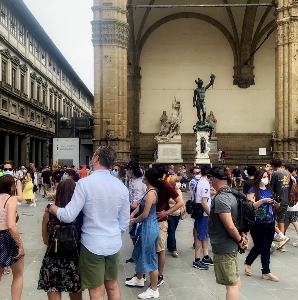 フィレンツェ、観光客、イタリア、イタリア風景