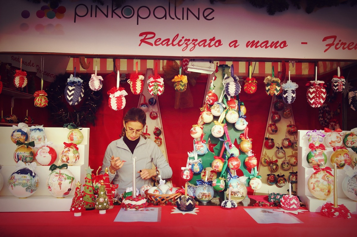 クリスマス、フィレンツェ、クリスマスマーケット、イタリア風景
