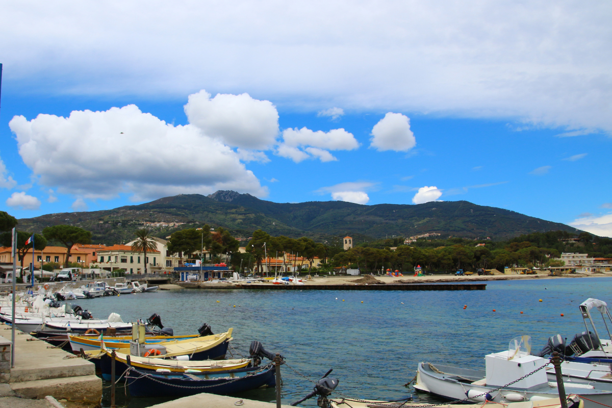 エルバ島、港、イタリア風景