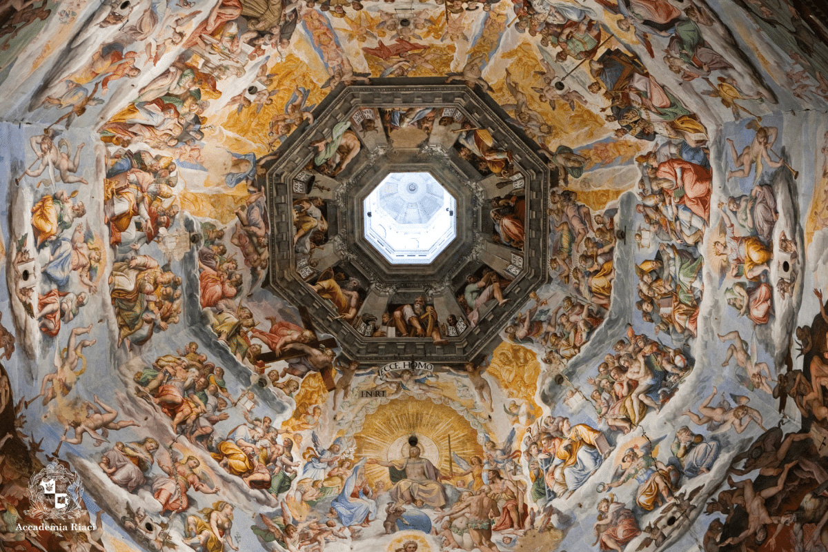 イタリア留学　クリスマスコース　大聖堂天井のフレスコ画